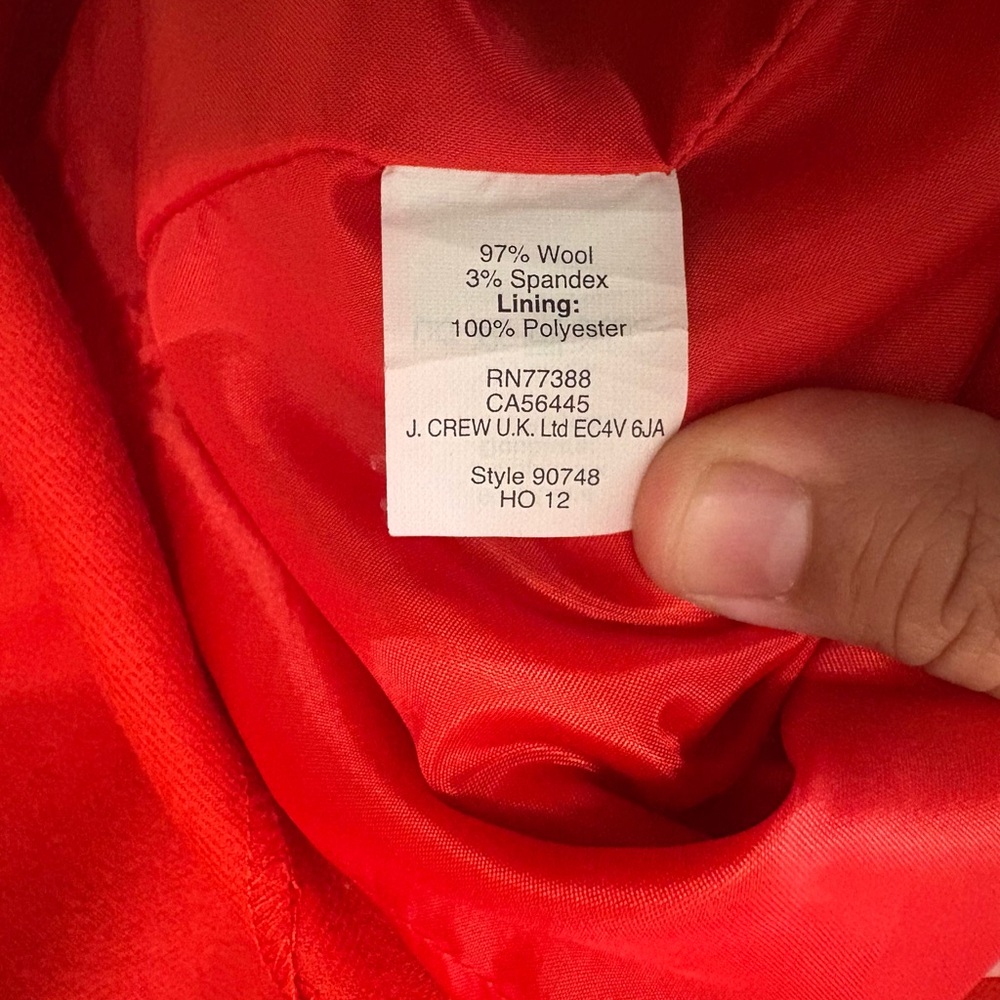 J. Crew Vibrant Orange 3/4 Sleeve Dress,Size 8,97%Wool,3%Spandex - Picture 7 of 8